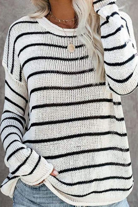 Winner of The Game Stripe Knit Sweater-[option4]-[option5]-Cute-Trendy-Shop-Womens-Boutique-Clothing-Store