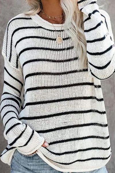 Winner of The Game Stripe Knit Sweater-[option4]-[option5]-Cute-Trendy-Shop-Womens-Boutique-Clothing-Store