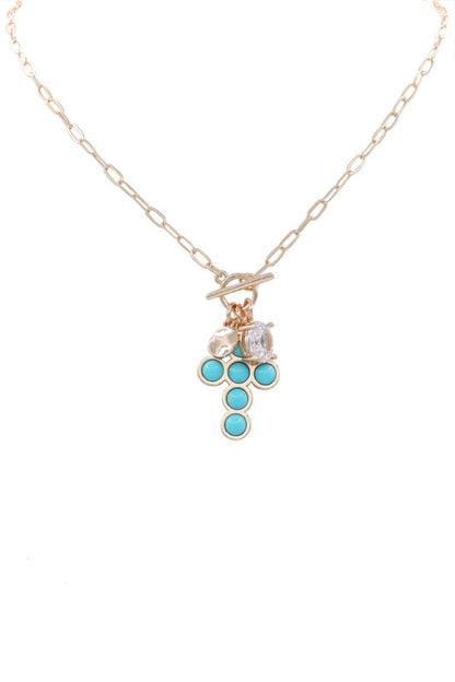 Reflect On Life Cross Necklace-Turquoise-[option4]-[option5]-Cute-Trendy-Shop-Womens-Boutique-Clothing-Store