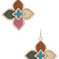 Colorful Wood and Metal Quatrafoil Earrings-[option4]-[option5]-Cute-Trendy-Shop-Womens-Boutique-Clothing-Store