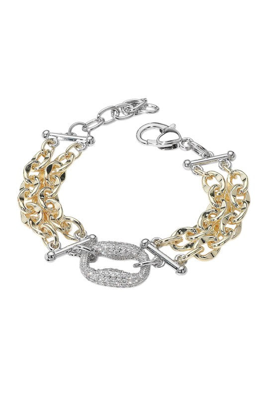 Little Get Away Two Tone Chain Bracelet-[option4]-[option5]-Cute-Trendy-Shop-Womens-Boutique-Clothing-Store