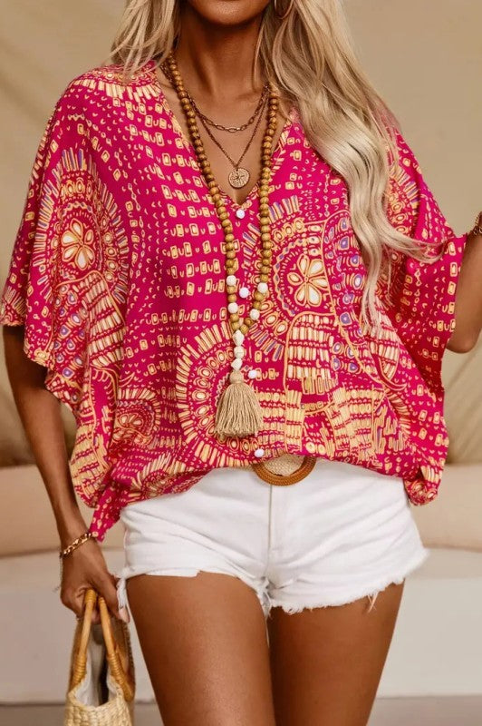 Fall is For Color Red V Neck Top-[option4]-[option5]-Cute-Trendy-Shop-Womens-Boutique-Clothing-Store