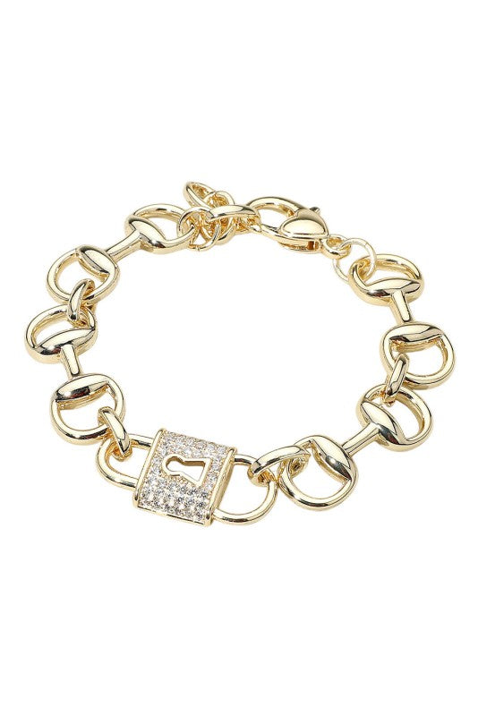 Sunset View Gold Padlock Bracelet-[option4]-[option5]-Cute-Trendy-Shop-Womens-Boutique-Clothing-Store