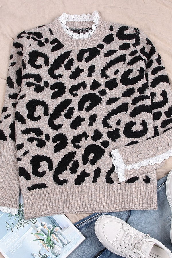 Leopard & Lace Sweater-[option4]-[option5]-Cute-Trendy-Shop-Womens-Boutique-Clothing-Store