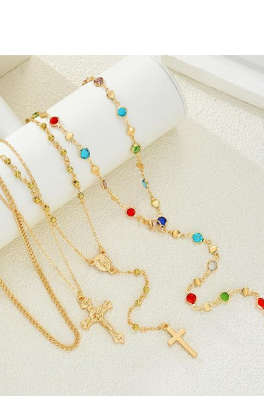 Boho Y multicolor Cross Necklace-Cute-Trendy-Shop-Womens-Boutique-Clothing-Store
