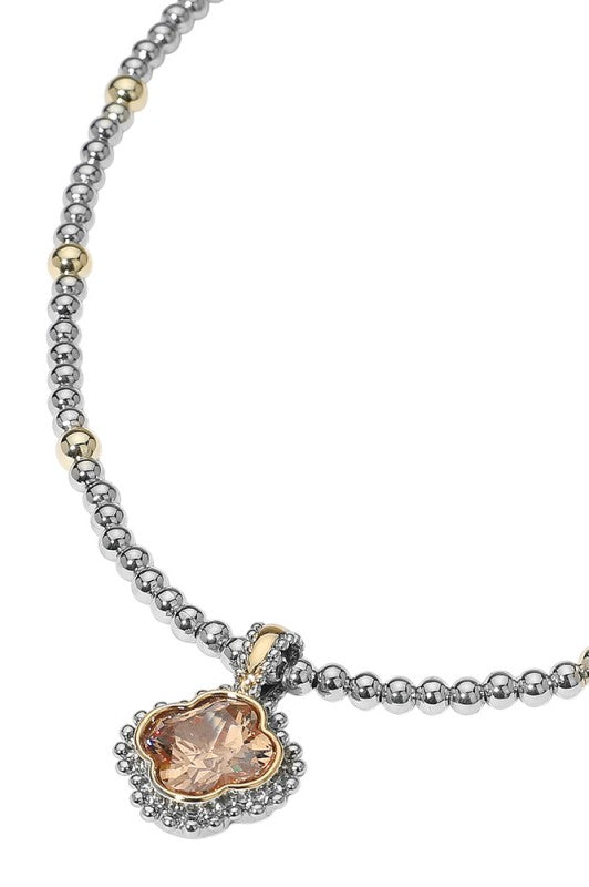 From Now on Quatrefoil Ball Chain Necklace-[option4]-[option5]-Cute-Trendy-Shop-Womens-Boutique-Clothing-Store