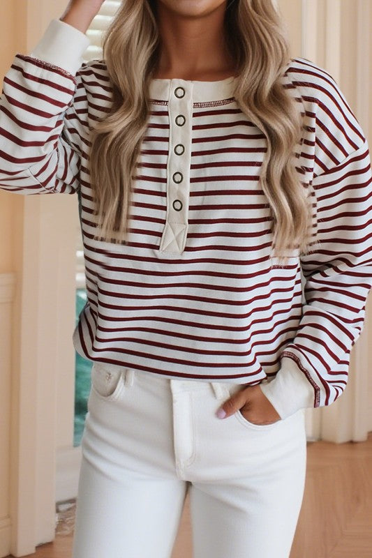 Cool Evenings Snap Front Stripe Top-[option4]-[option5]-Cute-Trendy-Shop-Womens-Boutique-Clothing-Store