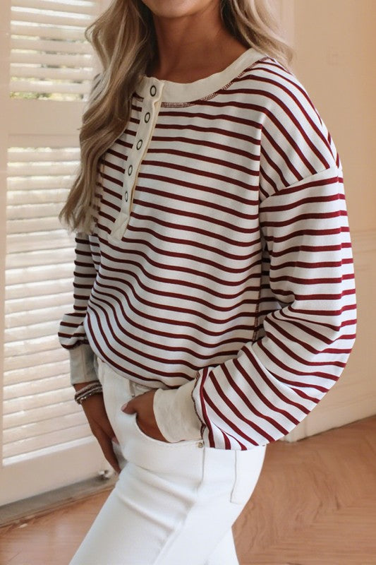 Cool Evenings Snap Front Stripe Top-[option4]-[option5]-Cute-Trendy-Shop-Womens-Boutique-Clothing-Store
