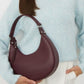 Burgundy Crescent Shape Handbag-[option4]-[option5]-Cute-Trendy-Shop-Womens-Boutique-Clothing-Store