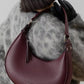 Burgundy Crescent Shape Handbag-[option4]-[option5]-Cute-Trendy-Shop-Womens-Boutique-Clothing-Store