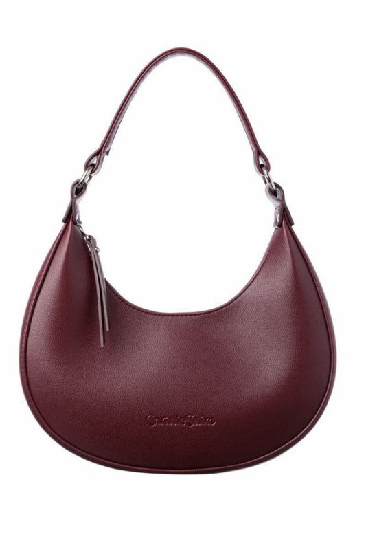 Burgundy Crescent Shape Handbag-[option4]-[option5]-Cute-Trendy-Shop-Womens-Boutique-Clothing-Store