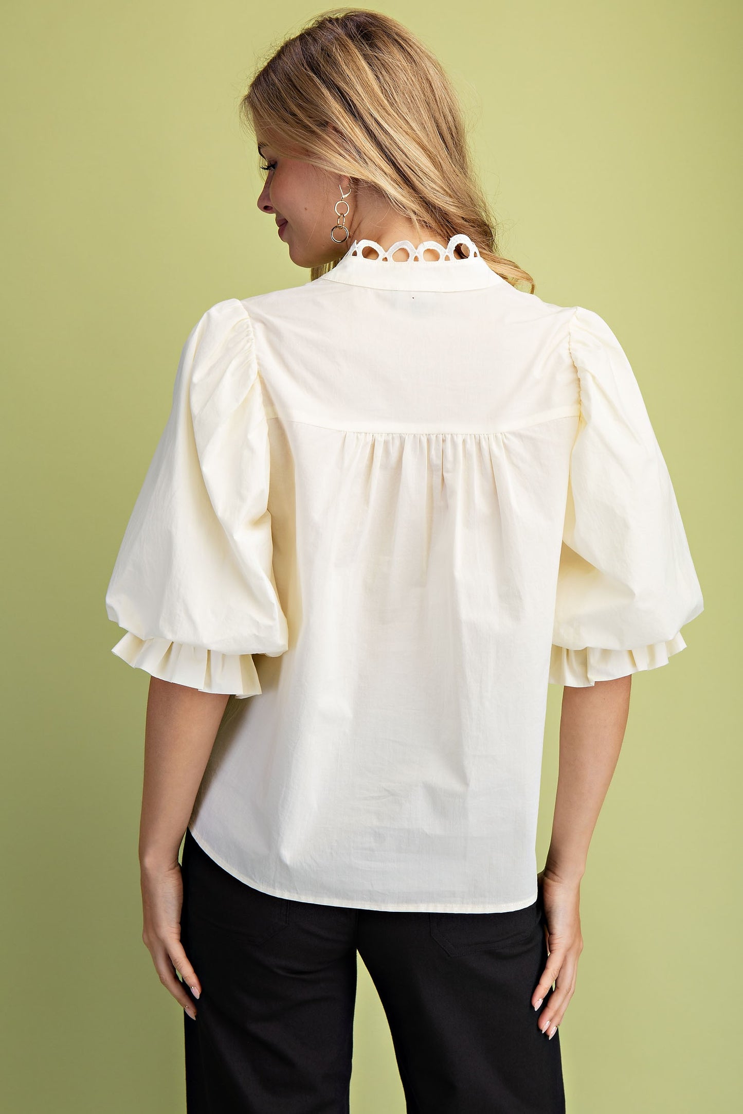 Juliette Trimmed Cotton Blouse-Cute-Trendy-Shop-Womens-Boutique-Clothing-Store