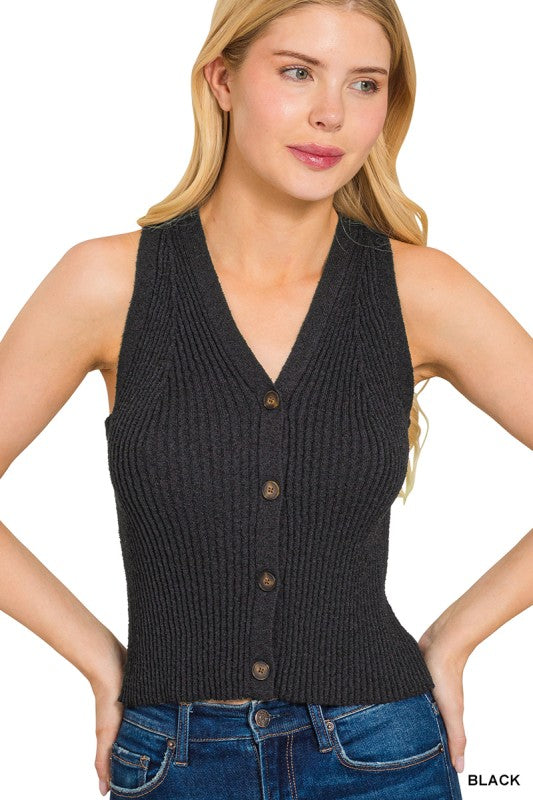 Nice To See You Sweater Vest-Black-SMALL-Cute-Trendy-Shop-Womens-Boutique-Clothing-Store