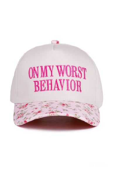"On my worst behavior" Cap-[option4]-[option5]-Cute-Trendy-Shop-Womens-Boutique-Clothing-Store