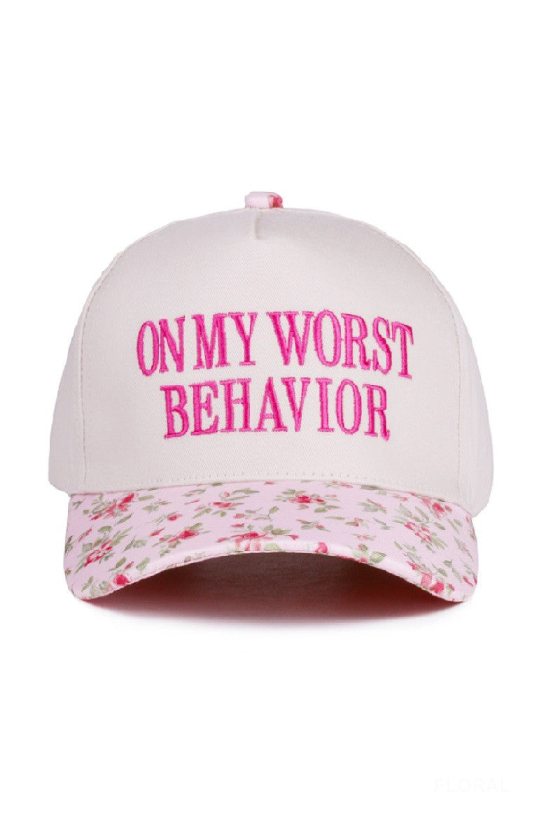"On my worst behavior" Cap-[option4]-[option5]-Cute-Trendy-Shop-Womens-Boutique-Clothing-Store