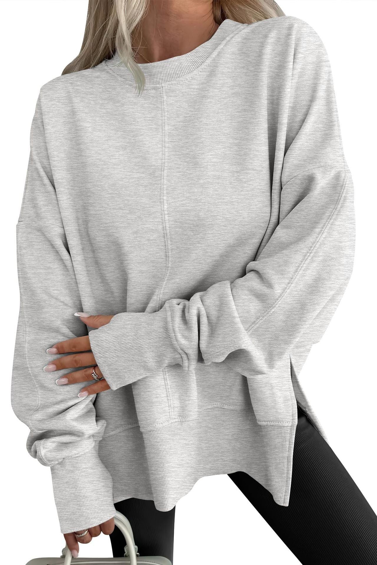 Pure Comfort Sweatshirt-Grey-Small-[option4]-[option5]-Cute-Trendy-Shop-Womens-Boutique-Clothing-Store