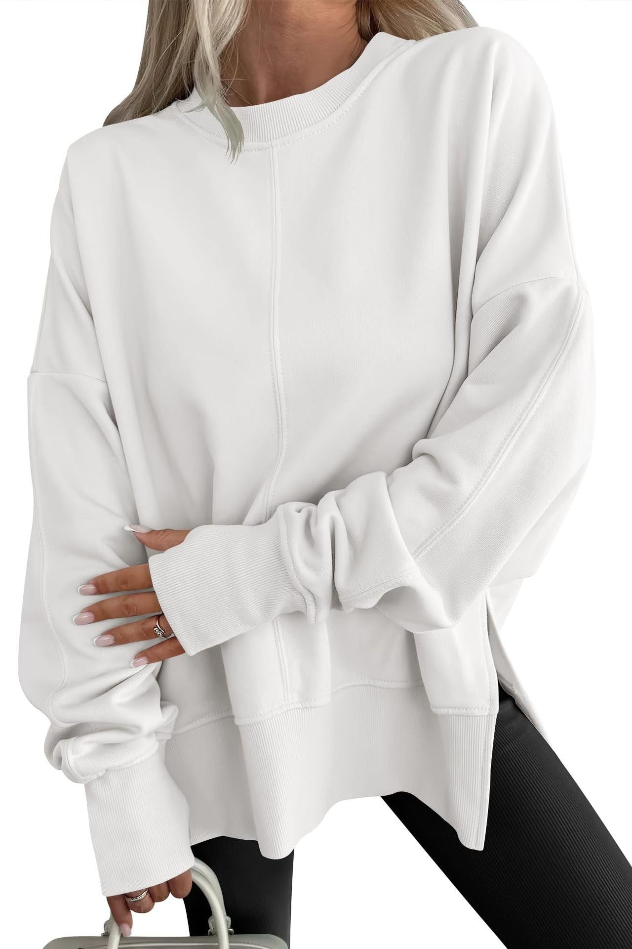 Pure Comfort Sweatshirt-White-Small-[option4]-[option5]-Cute-Trendy-Shop-Womens-Boutique-Clothing-Store