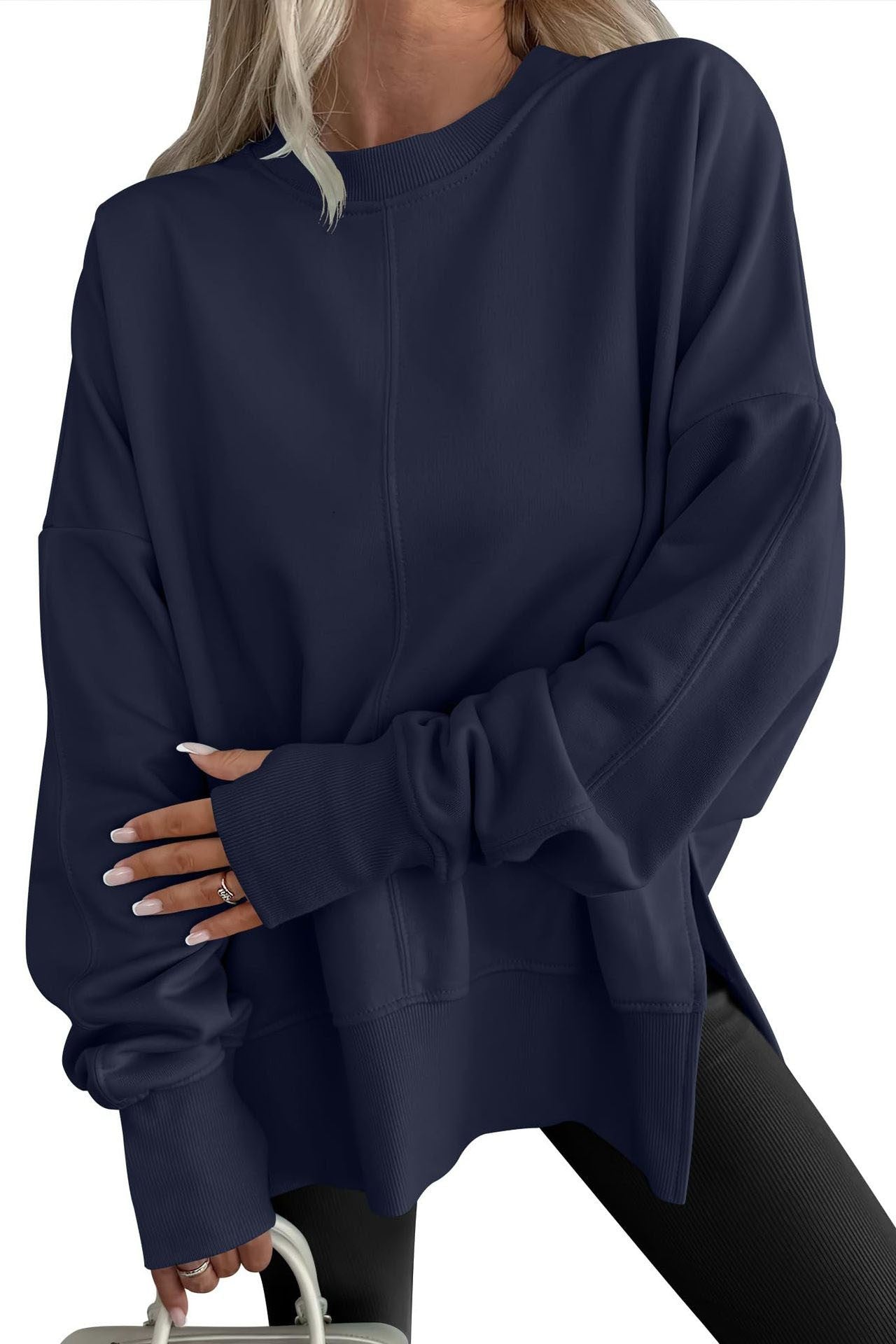 Pure Comfort Sweatshirt-Navy-Small-[option4]-[option5]-Cute-Trendy-Shop-Womens-Boutique-Clothing-Store