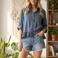 Heart Of Gold Denim Ruffle Blouse-[option4]-[option5]-Cute-Trendy-Shop-Womens-Boutique-Clothing-Store