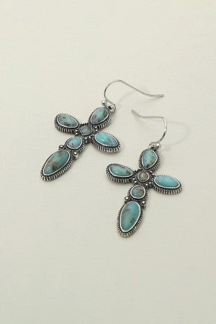 No Secret Turquoise Inlay Earrings-Cute-Trendy-Shop-Womens-Boutique-Clothing-Store