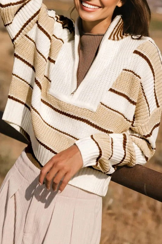 Time For Style Zip NeckSweater-Cute-Trendy-Shop-Womens-Boutique-Clothing-Store