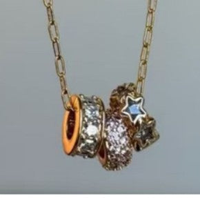 Roll Out in Style Triple Barrel Charm Necklace-Cute-Trendy-Shop-Womens-Boutique-Clothing-Store
