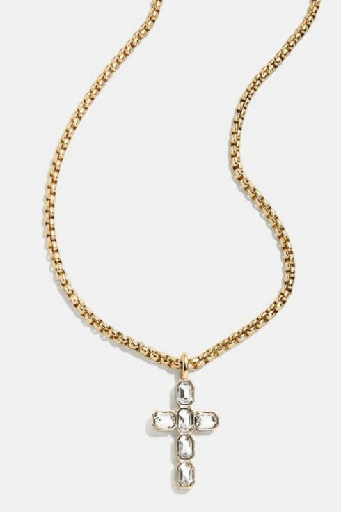 Everyday Grace Crystal Cross Necklace-Cute-Trendy-Shop-Womens-Boutique-Clothing-Store
