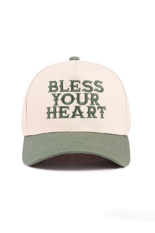 "Bless Your Heart" Cap-Forest Green-Cute-Trendy-Shop-Womens-Boutique-Clothing-Store