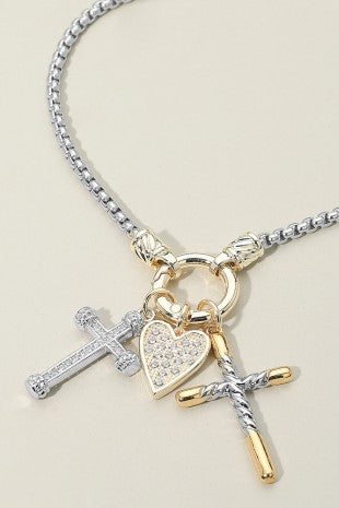 Make No Mistake Cross Charm Necklace-[option4]-[option5]-Cute-Trendy-Shop-Womens-Boutique-Clothing-Store