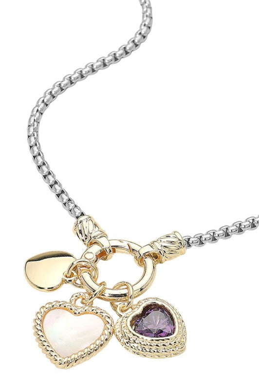 Think About It Heart Charm Necklace-[option4]-[option5]-Cute-Trendy-Shop-Womens-Boutique-Clothing-Store