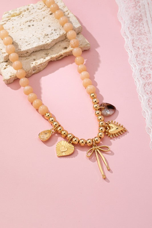 This Could Be It Beaded Charm Necklace