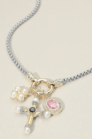 Yacht Club Ready Cross Charm Necklace-[option4]-[option5]-Cute-Trendy-Shop-Womens-Boutique-Clothing-Store