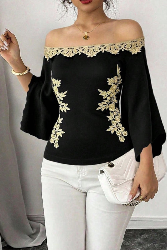 Take me out Embroidered Off shoulder Top-[option4]-[option5]-Cute-Trendy-Shop-Womens-Boutique-Clothing-Store