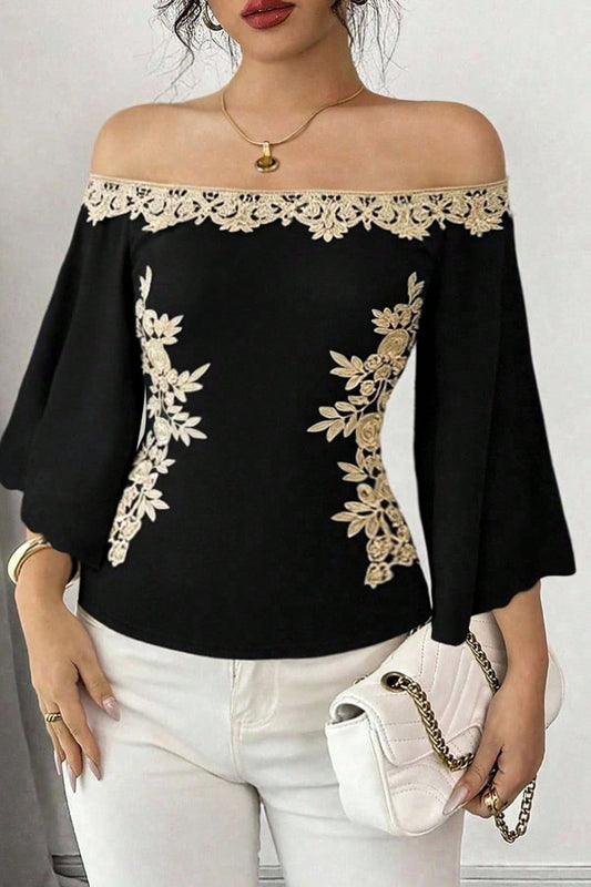 Take me out Embroidered Off shoulder Top-[option4]-[option5]-Cute-Trendy-Shop-Womens-Boutique-Clothing-Store