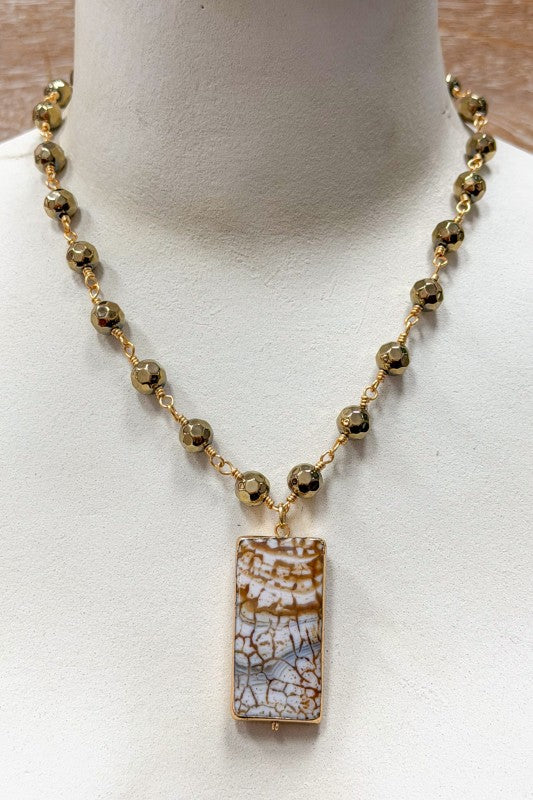 Colors of The Earth Beaded Necklace-Cute-Trendy-Shop-Womens-Boutique-Clothing-Store