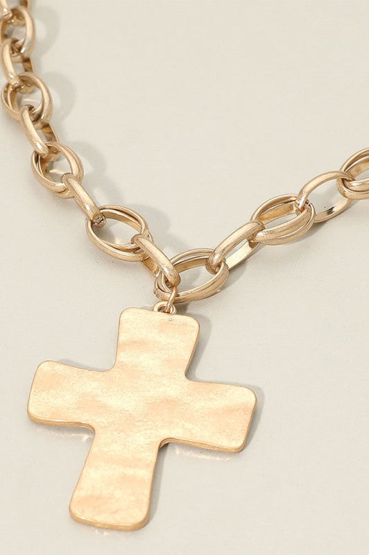 Put It This Way Cross Necklace