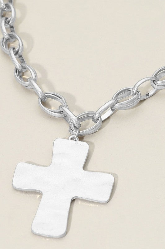 Put It This Way Cross Necklace