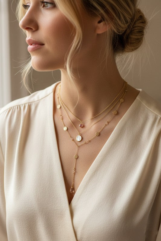 Three Layer Dainty Gold Necklace-Cute-Trendy-Shop-Womens-Boutique-Clothing-Store