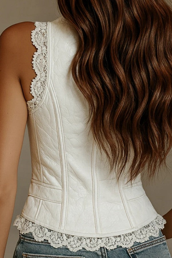 Dang Girl Lace Trim Sleeveless Vest-[option4]-[option5]-Cute-Trendy-Shop-Womens-Boutique-Clothing-Store