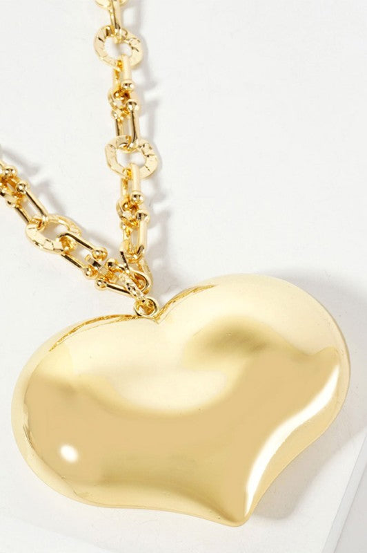My Heart Is Full Puffy Heart Necklace