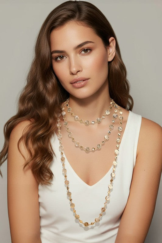 My Journey Long Gold Disc Necklace-[option4]-[option5]-Cute-Trendy-Shop-Womens-Boutique-Clothing-Store