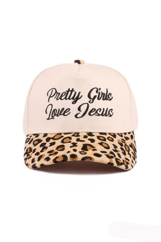 "Pretty Girls Love Jesus" Cap-Leopard-Cute-Trendy-Shop-Womens-Boutique-Clothing-Store