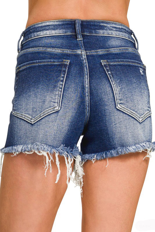 Played Hooky Today Denim Distressed Shorts-[option4]-[option5]-Cute-Trendy-Shop-Womens-Boutique-Clothing-Store