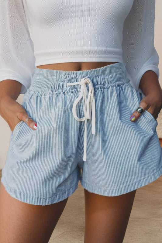 Daydreaming Denim Stripe Shorts-[option4]-[option5]-Cute-Trendy-Shop-Womens-Boutique-Clothing-Store