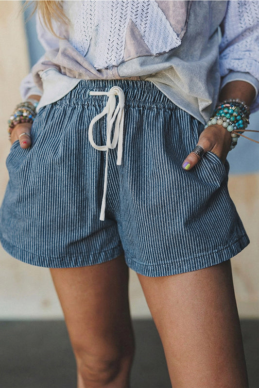 Daydreaming Denim Stripe Shorts-[option4]-[option5]-Cute-Trendy-Shop-Womens-Boutique-Clothing-Store