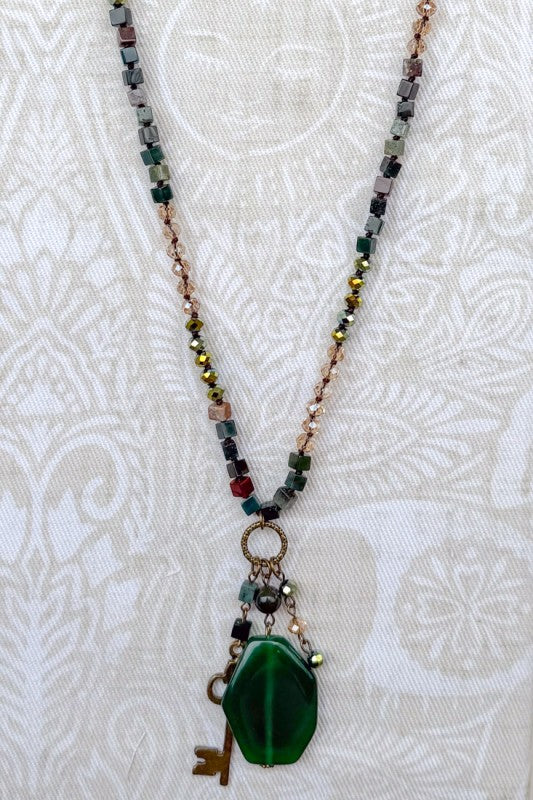 Here's My Key India Agate Necklace-[option4]-[option5]-Cute-Trendy-Shop-Womens-Boutique-Clothing-Store