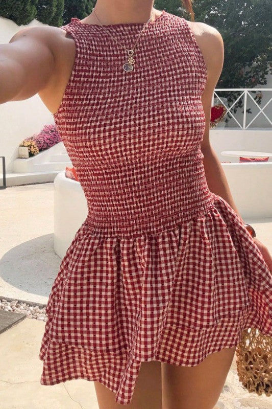Game On Red Gingham Dress-[option4]-[option5]-Cute-Trendy-Shop-Womens-Boutique-Clothing-Store