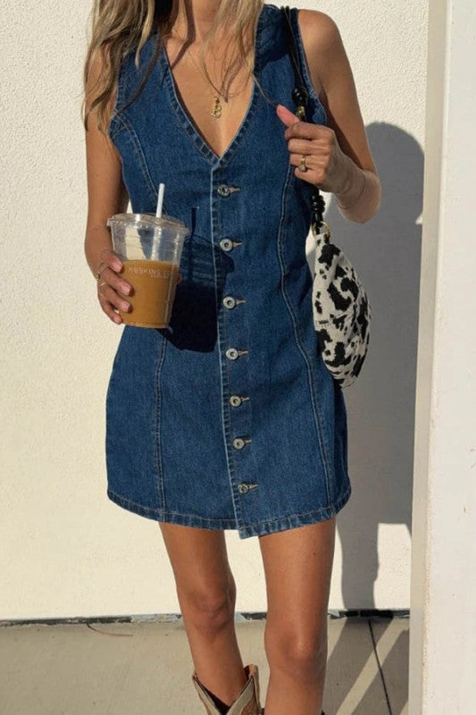 So Much Style Denim Sleeveless Dress-[option4]-[option5]-Cute-Trendy-Shop-Womens-Boutique-Clothing-Store