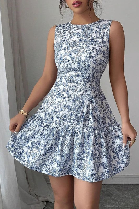 Just So Sweet Blue & White Dress-[option4]-[option5]-Cute-Trendy-Shop-Womens-Boutique-Clothing-Store