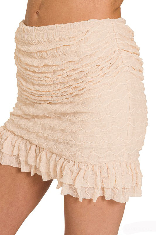 Here's Your Answer Ruched Skort-Beige-SMALL-[option4]-[option5]-Cute-Trendy-Shop-Womens-Boutique-Clothing-Store